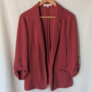 89th & Madison Women's Burgundy Blazer